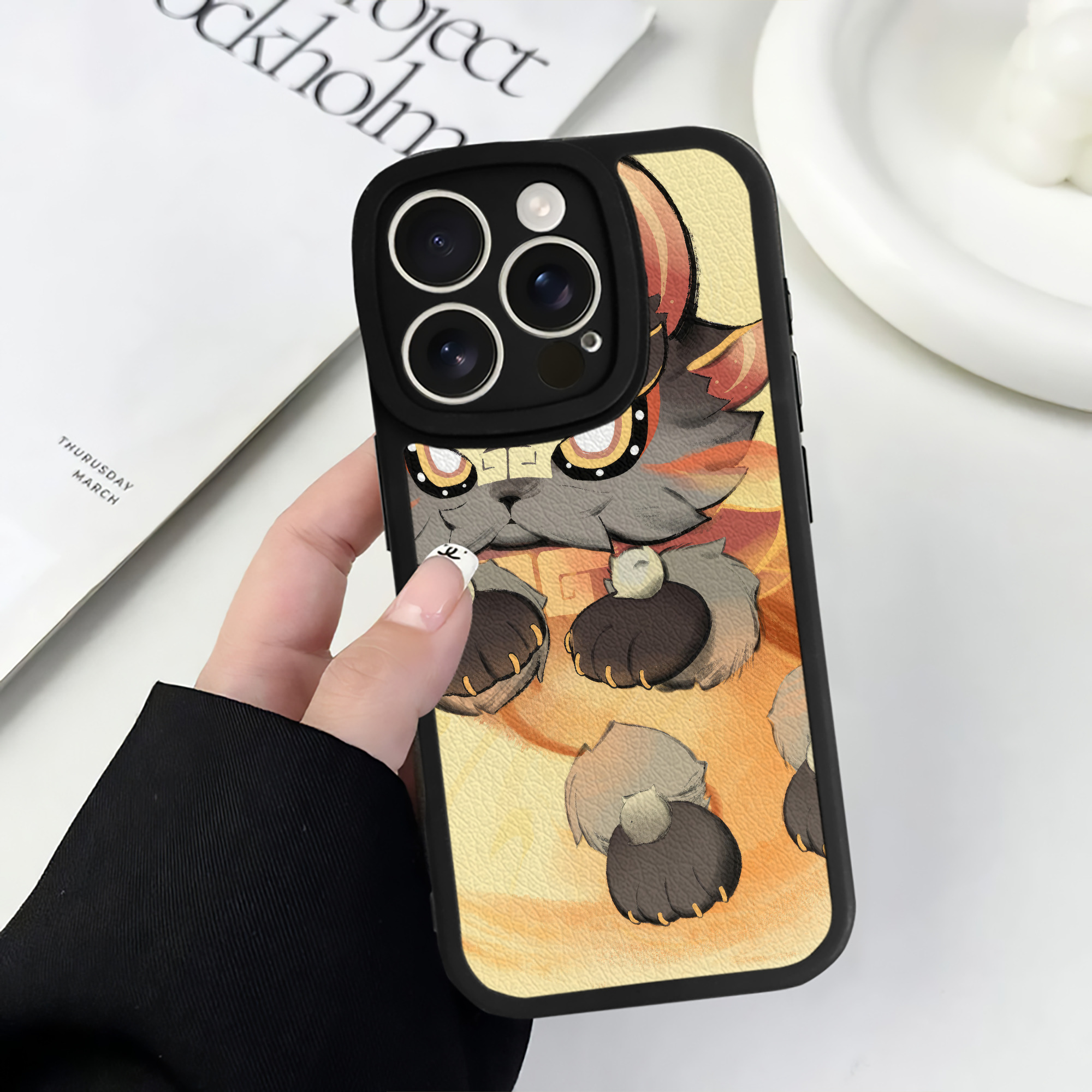 げんし神 genshin 【iPhone 16シリーズ対応】シリコンスマホケース（レザー調） 材質：シリコン